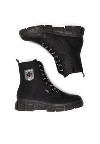 Rieker Trzewiki X3410-00 Czarny. Kolor: czarny. Materiał: materiał #3