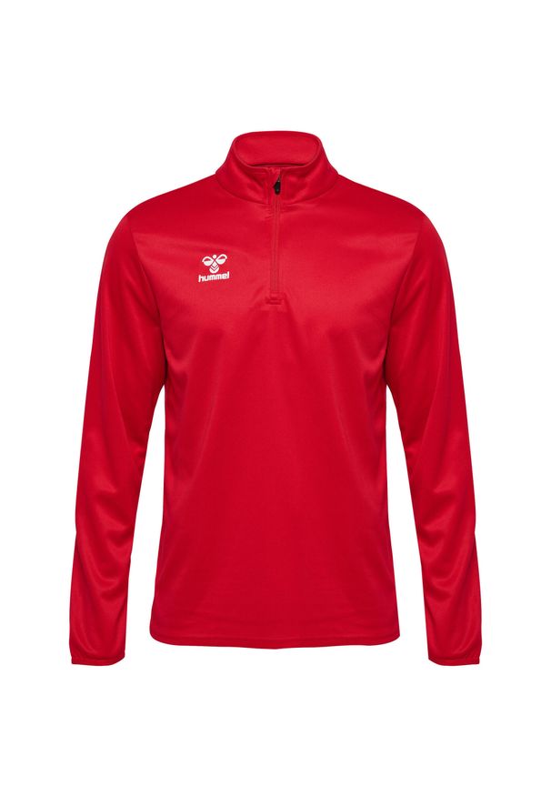 Bluza dresowa 1/2 zip Hummel Essential. Kolor: wielokolorowy, czerwony, różowy. Materiał: dresówka. Sport: fitness