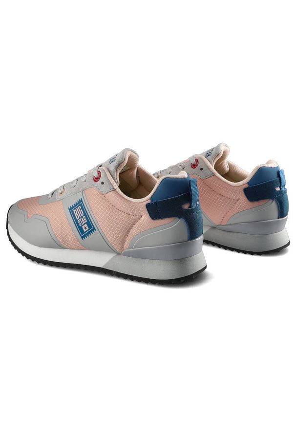 Big-Star - Sneakersy damskie Big Star, sznurowany fason cholewka z materiałów łączonych – tekstylna z elementami syntetycznymi sportowa bryła niska cholewka prz. Okazja: na co dzień. Wysokość cholewki: przed kostkę. Zapięcie: sznurówki. Kolor: pomarańczowy. Materiał: materiał, syntetyk. Szerokość cholewki: normalna
