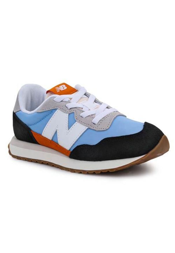 Buty do chodzenia dla dzieci New Balance 237. Zapięcie: sznurówki. Kolor: niebieski. Materiał: materiał, syntetyk. Szerokość cholewki: normalna. Sport: turystyka piesza