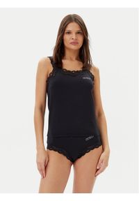 Guess Piżama O5RG04 KBBU1 Czarny Regular Fit. Kolor: czarny. Materiał: bawełna