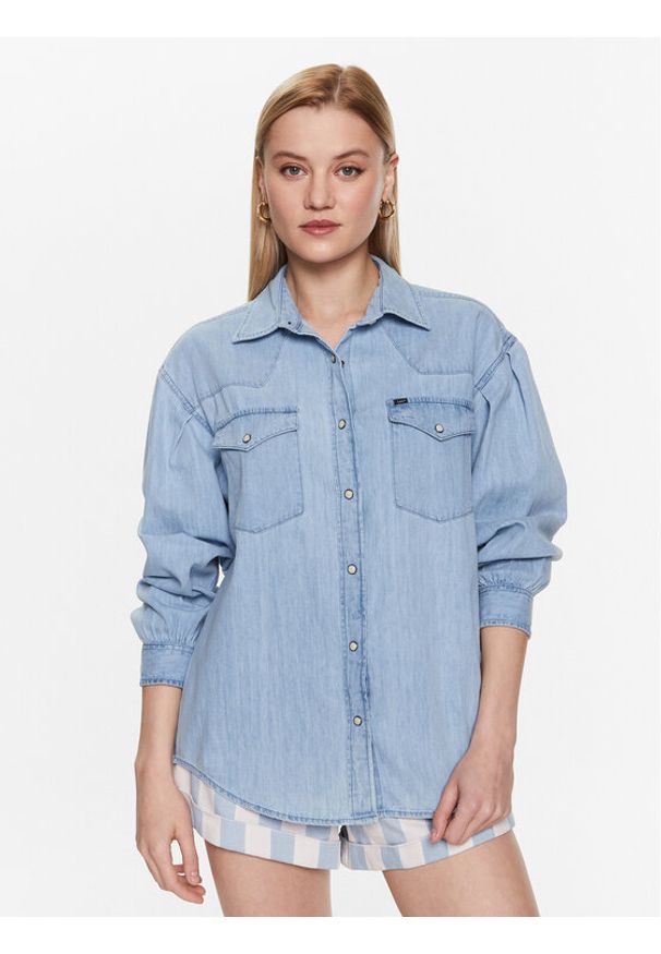 Lee Koszula Western L51JCLB01 112333211 Niebieski Regular Fit. Kolor: niebieski. Materiał: bawełna, jeans