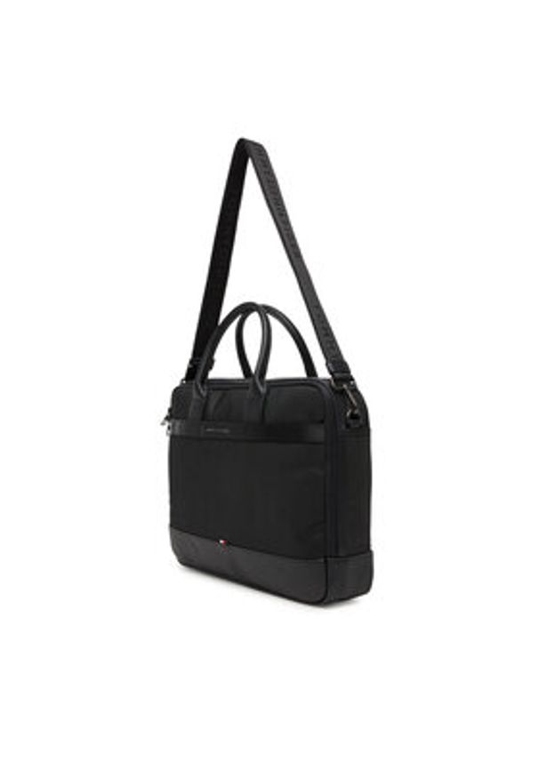 TOMMY HILFIGER - Tommy Hilfiger Torba na laptopa Th Nylon Travel Computer Bag AM0AM13470 Czarny. Kolor: czarny. Materiał: materiał