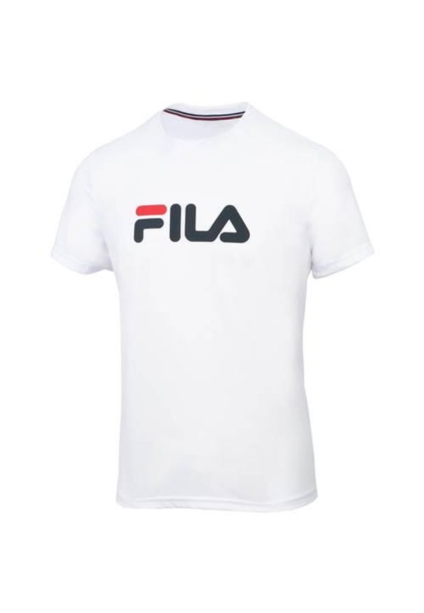 Koszulka sportowa męska Fila Classic Logo Tennis. Kolor: biały, wielokolorowy. Długość rękawa: krótki rękaw. Długość: krótkie