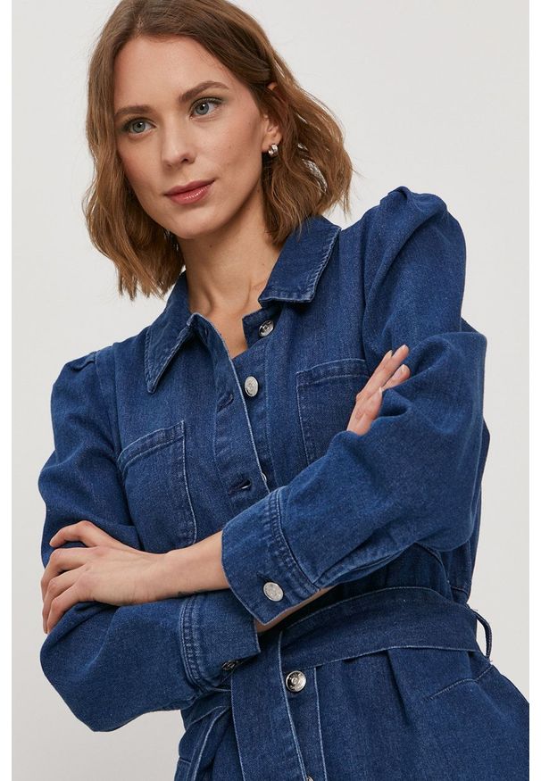 only - Only Kurtka jeansowa damska. Okazja: na co dzień. Kolor: niebieski. Materiał: jeans. Styl: casual