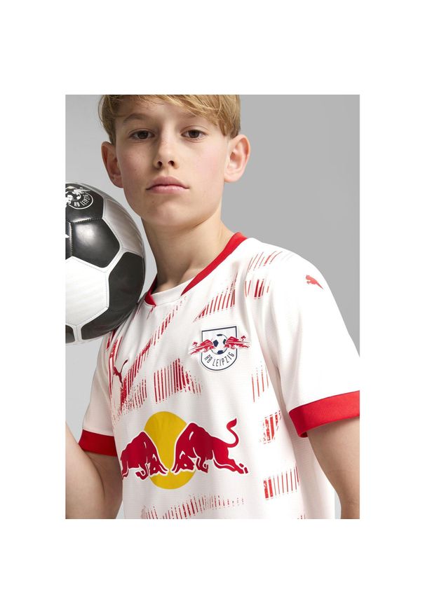 Puma - Młodzieżowa koszulka domowa RB Leipzig 24/25 PUMA White For All Time Red. Kolor: biały, czerwony, wielokolorowy