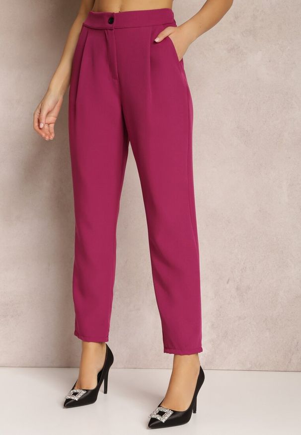 Renee - Fuksjowe Spodnie Cygaretki Zalko. Okazja: na co dzień. Kolor: różowy. Styl: klasyczny, elegancki, casual