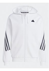 Adidas - adidas Bluza Future Icons 3-Stripes Full-Zip Hoodie IC8258 Biały Regular Fit. Kolor: biały. Materiał: bawełna #5
