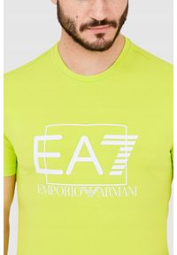 EA7 Emporio Armani - EA7 Zielony męski t-shirt z dużym białym logo, Rozmiar S. Kolor: zielony #6