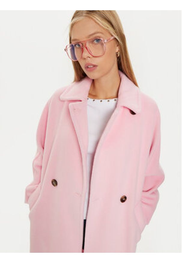 Marella Płaszcz wełniany Dede 2423016082 Różowy Regular Fit. Kolor: różowy. Materiał: wełna