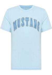 Mustang - MUSTANG Austin Męski T-shirt Koszulka Nadruk Logo Angel Falls 1014927 5283. Wzór: nadruk