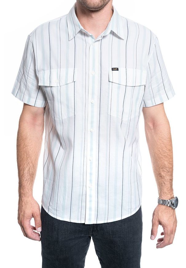 Lee - KOSZULA MĘSKA LEE SS CHETOPA SHIRT STERLING BLUE L66ATINZ 112116310