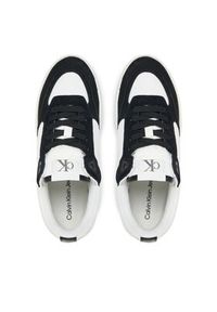 Calvin Klein Jeans Sneakersy Bold Flatf Low Lace Mix YW0YW01742 Biały. Kolor: biały. Materiał: zamsz, skóra