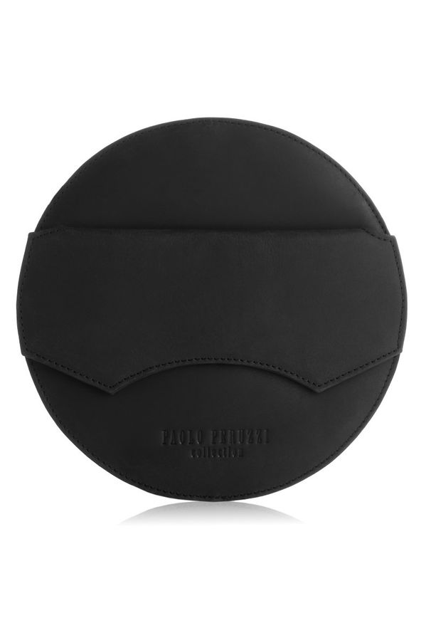 Okrągła listonoszka skórzana PAOLO PERUZZI T-92-HBL czarny. Kolor: czarny. Sezon: zima, jesień. Materiał: skórzane. Styl: vintage, elegancki. Rodzaj torebki: na ramię
