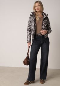 Born2be - Czarno-Różowa Kurtka Przejściowa w Panterkę z Odpinanym Kapturem Antolea. Kolor: różowy. Materiał: jeans, poliester. Wzór: motyw zwierzęcy. Styl: klasyczny #3