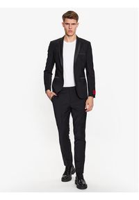 Hugo Marynarka 50476333 Czarny Extra Slim Fit. Kolor: czarny. Materiał: wełna #5