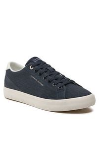 TOMMY HILFIGER - Tommy Hilfiger Tenisówki Th Hi Vulc Low Summer Cvs FM0FM05056 Granatowy. Kolor: niebieski. Materiał: materiał #4