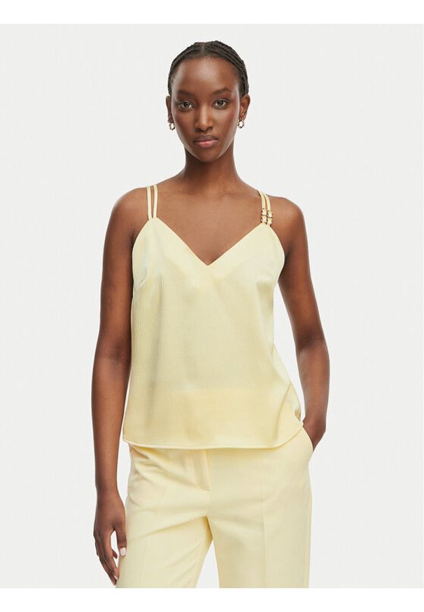 Morgan Top 242-OLAFI Żółty Regular Fit. Kolor: żółty. Materiał: syntetyk
