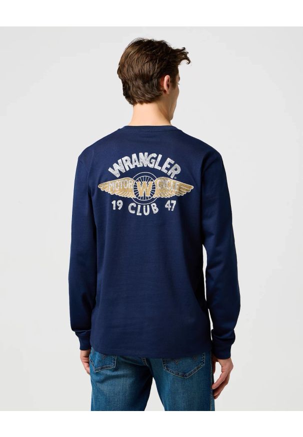 Wrangler - MESKA KOSZULKA WRANGLER LS AMERICANA TEE NAVY 112371469