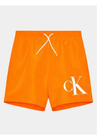 Calvin Klein Swimwear Szorty kąpielowe KV0KV00023 Pomarańczowy Regular Fit. Kolor: pomarańczowy. Materiał: syntetyk