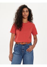 TOMMY HILFIGER - Tommy Hilfiger T-Shirt Modern WW0WW39848 Czerwony Regular Fit. Kolor: czerwony. Materiał: bawełna #1