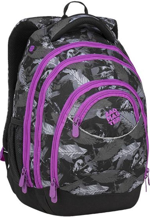Bagmaster - BAGMASTER Plecak szkolny trzykomorowy Energy 9 A Violet/gray/black