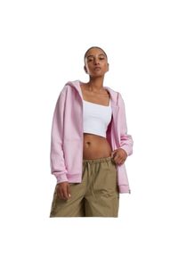 Damska bluza z kapturem zapinana na zamek Urban Classics. Typ kołnierza: kaptur. Kolor: różowy. Materiał: materiał #1