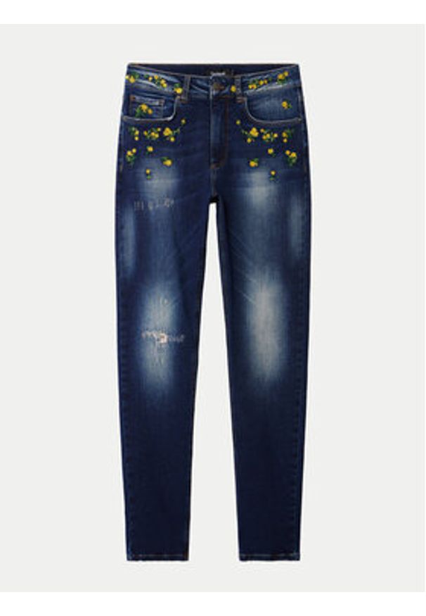 Desigual Jeansy Akira 24WWDD24 Granatowy Skinny Fit. Kolor: niebieski