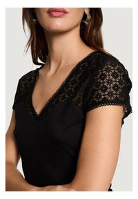 Morgan Bluzka 251-DFLO Czarny Slim Fit. Kolor: czarny. Materiał: wiskoza #4