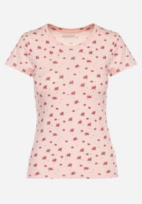 Born2be - Różowy Bawełniany T-shirt w Kwiatowy Wzór Savele. Okazja: na co dzień, na spotkanie biznesowe, do pracy, na spacer. Kolor: różowy. Materiał: bawełna. Wzór: kwiaty. Styl: biznesowy, klasyczny, casual #6