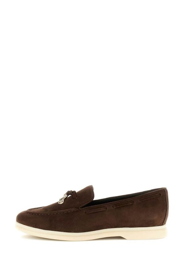 Guess Loafersy FLTNAI SUE14 Brązowy. Kolor: brązowy. Materiał: skóra, zamsz