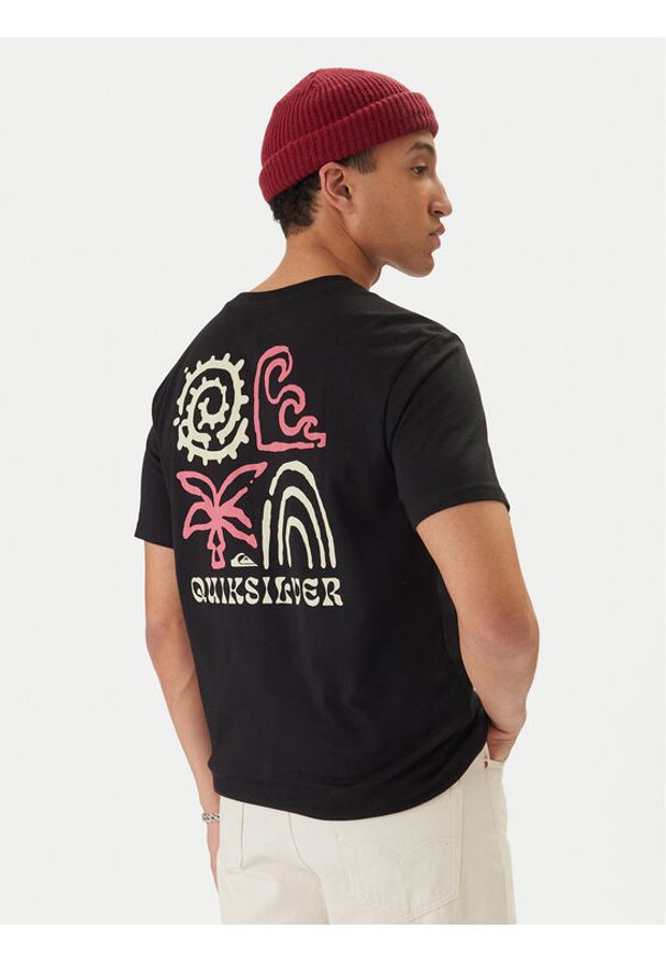 Quiksilver T-Shirt EQYZT08307 Czarny Regular Fit. Kolor: czarny. Materiał: bawełna