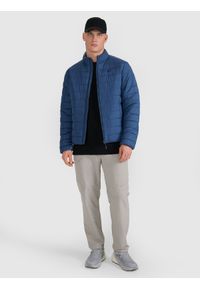 4f - 4F Kurtka puchowa z wypełnieniem syntetycznym męska - granatowa 3XL. Okazja: na co dzień. Typ kołnierza: kołnierzyk stójkowy. Kolor: niebieski. Materiał: syntetyk, puch. Długość: długie. Styl: sportowy, klasyczny, casual, elegancki #2