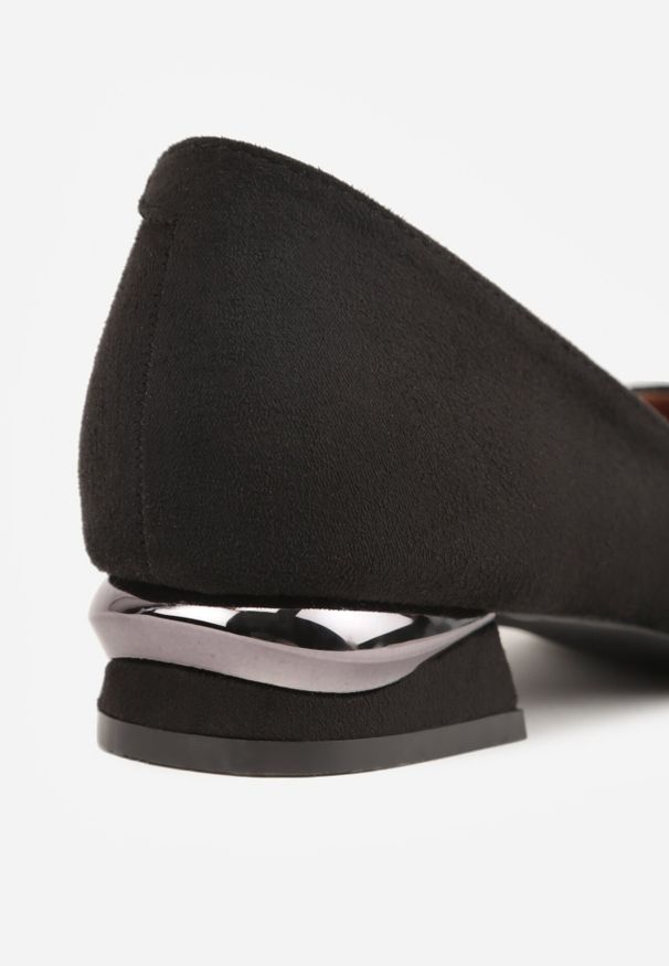 Born2be - Czarne Czółenka Vices ze Skórzaną Wkładką na Obcasie z Aplikacją Celvila. Okazja: na co dzień. Kolor: czarny. Materiał: skóra. Wzór: aplikacja. Obcas: na obcasie. Styl: casual. Wysokość obcasa: średni