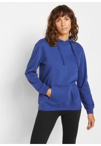 bonprix - Bluza z kapturem basic. Typ kołnierza: kaptur. Kolor: niebieski. Styl: sportowy