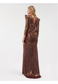 Babylon Sukienka wieczorowa S00832 Brązowy Regular Fit. Kolor: brązowy. Materiał: syntetyk. Styl: wizytowy