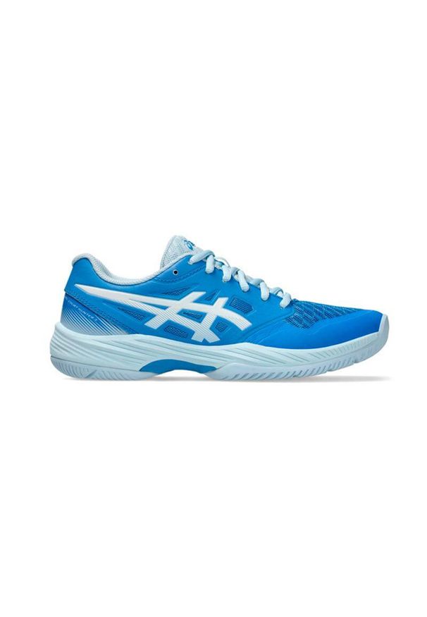 Damskie buty halowe Asics Gel-Court Hunter 3. Kolor: niebieski, biały, wielokolorowy. Sport: piłka ręczna