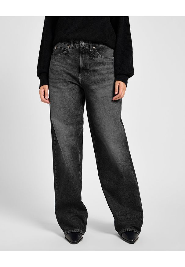 Lee - DAMSKIE SPODNIE LEE RIDER LOOSE CHARRED BLACK 112355210