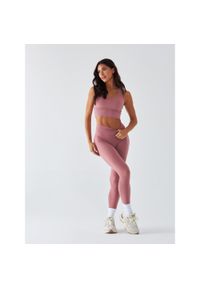 BESHAPED - Legginsy Sportowe BeShaped Pilates Joga. Kolor: różowy. Materiał: nylon, elastan. Sport: joga i pilates #1