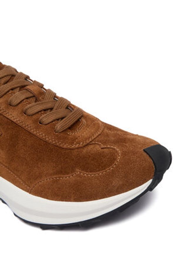 Tory Burch Sneakersy Tory Trainer 170914 Brązowy. Kolor: brązowy. Materiał: skóra, zamsz