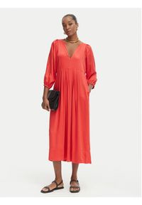 Iconique Sukienka letnia Emma IC26-090 Czerwony Relaxed Fit. Kolor: czerwony. Materiał: wiskoza. Sezon: lato #5