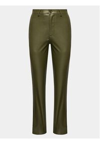Brave Soul Spodnie z imitacji skóry LTRW-225MILEYKHA Khaki Regular Fit. Kolor: brązowy. Materiał: skóra #8