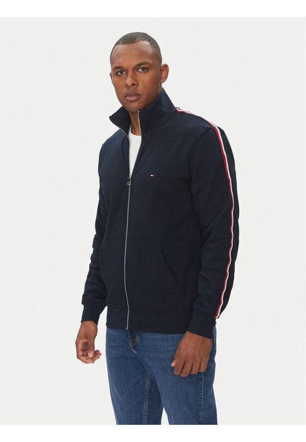 TOMMY HILFIGER - Tommy Hilfiger Bluza Global Stripe MW0MW38686 Granatowy Regular Fit. Kolor: niebieski. Materiał: bawełna