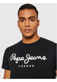 Pepe Jeans T-Shirt Original PM508210 Czarny Slim Fit. Kolor: czarny. Materiał: bawełna #3
