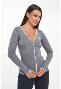 Elisabetta Franchi - Kardigan damski wełniany prążkowany ELISABETTA FRANCHI. Materiał: prążkowany, wełna #1