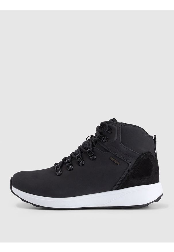 4f - 4F Buty zimowe ELEMENT z membraną damskie - czarne 37. Okazja: na co dzień, na spacer. Wysokość cholewki: przed kolano. Kolor: czarny. Materiał: guma, nubuk. Szerokość cholewki: normalna. Sezon: zima. Styl: casual