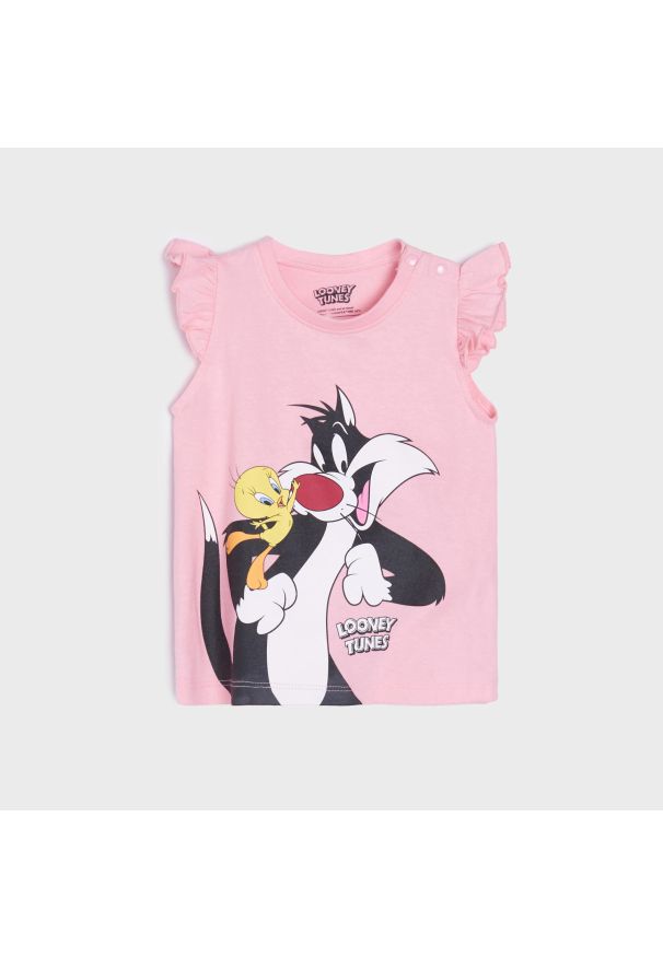 Sinsay - Koszulka Looney Tunes - Różowy. Kolor: różowy