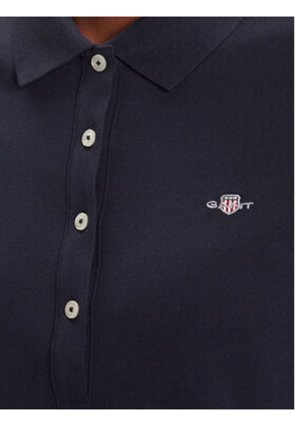 GANT - Gant Polo Shield 4202231 Granatowy Slim Fit. Typ kołnierza: polo. Kolor: niebieski. Materiał: bawełna