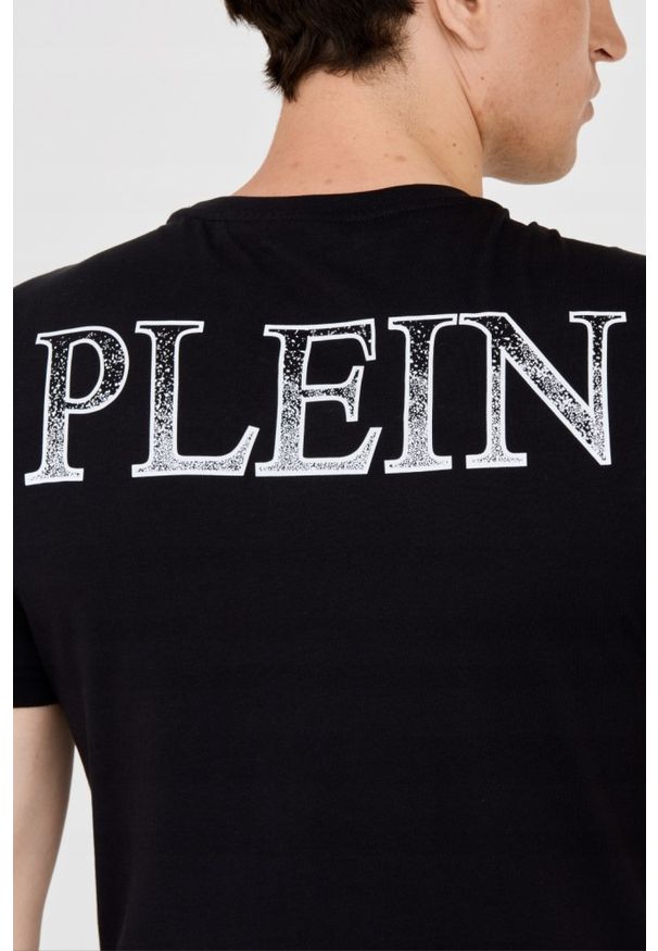 Philipp Plein - PHILIPP PLEIN Męski t-shirt z czaszką w płomieniach, Rozmiar M. Kolor: czarny