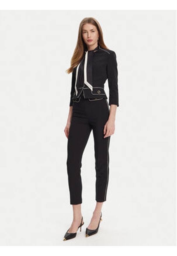 Elisabetta Franchi Spodnie materiałowe PA-T71-51E2 Czarny Regular Fit. Kolor: czarny. Materiał: syntetyk